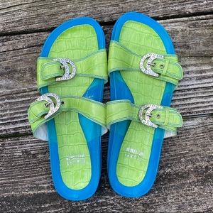 Stuart Weitzman Slip On Croc Sandals